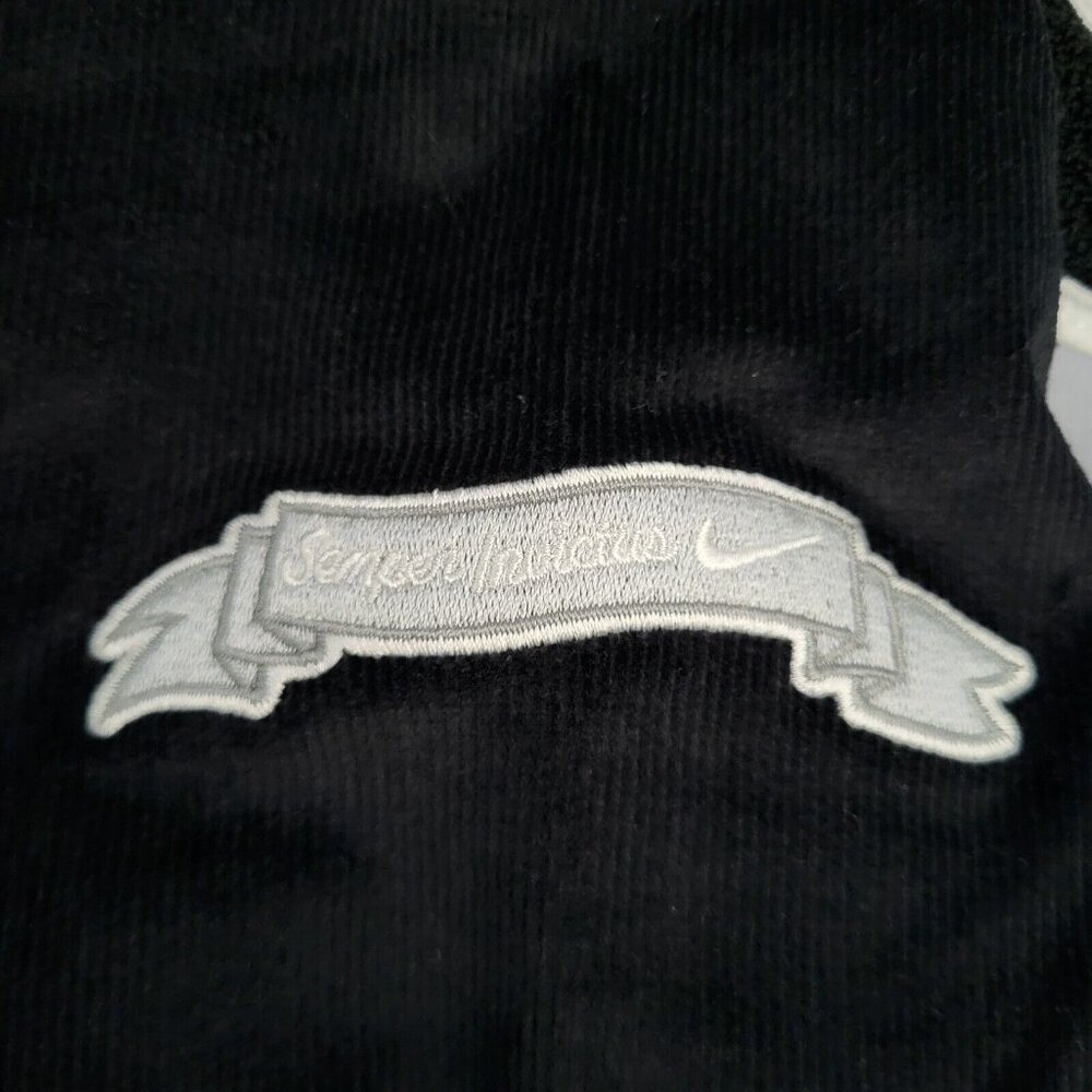 Nike Corduroy Varsity Jacket 1972 Letterman Black Grey Size Large FQ6159-012 - Picture 5 of 8